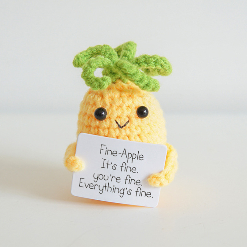 Handmade Emotional Support Pickled Cucumber Gift, Cute Handwoven Ornaments, Handmade Crochet Emotional Support Pickles With Wood
