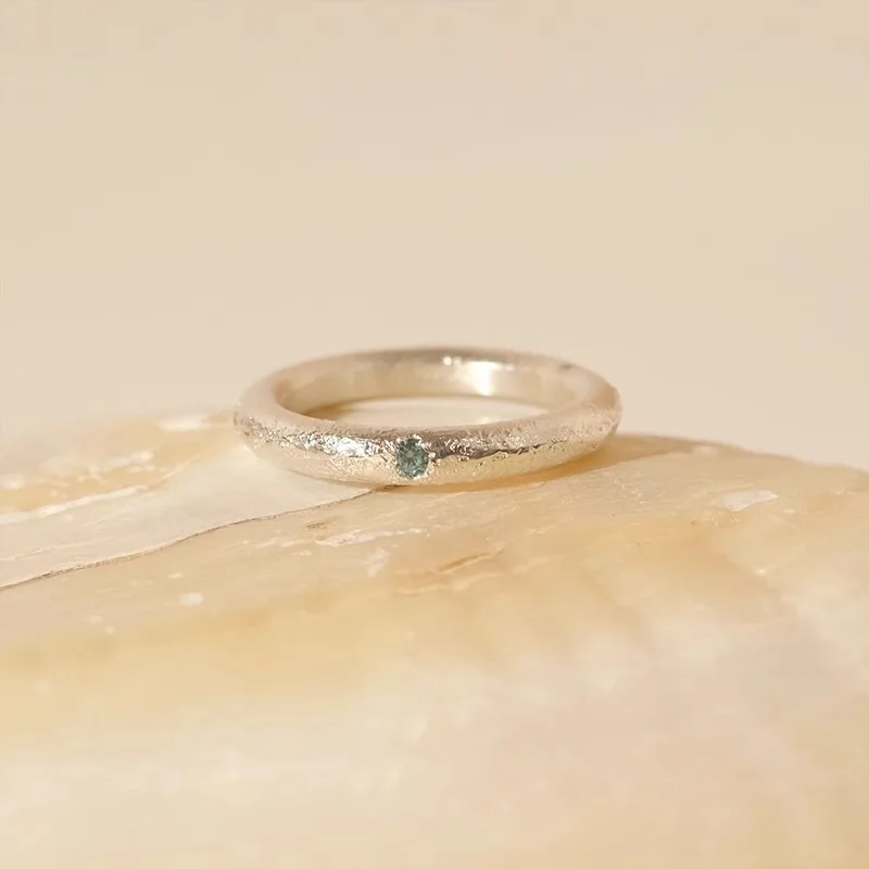 925 Sterling Silver Geometric Aquamarine Frosting The Stone of Love Opening Adjustable Rings for Women Fine Jewelry Accessories
