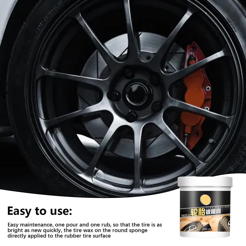 Tire Coating Wax Shine Auto Tire Crystal Gloss Paste Black Wax Tire Care Retreading Wax For Trucks SUVs RVs Sedans And Mini Cars