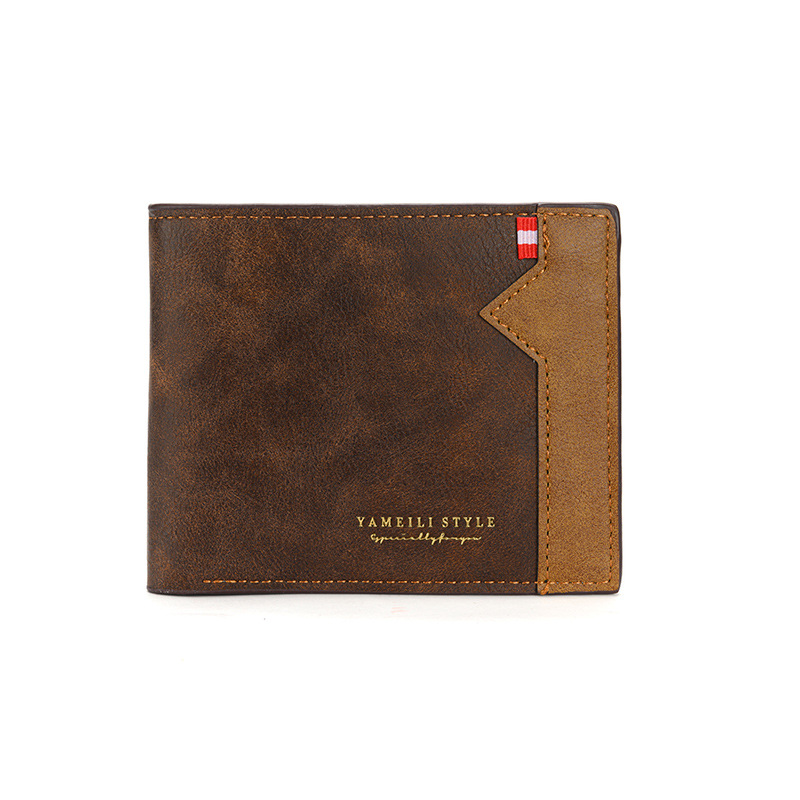 New Men's Wallet Men's Short Multi Card Fashionable Casual Wallet Men's Youth Thin Open Horizontal Soft Leather Wallet