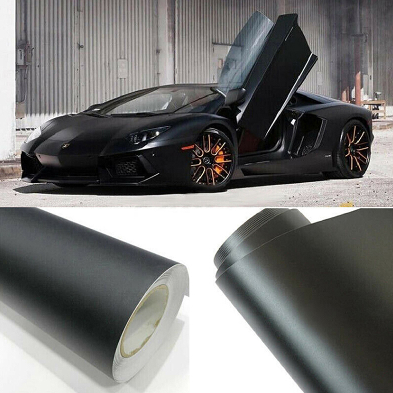 Matte Black Car Wrap Car Motorcycle Scooter DIY Styling Adhesive Film Sheet With Air Bubble Stickers Vinyl