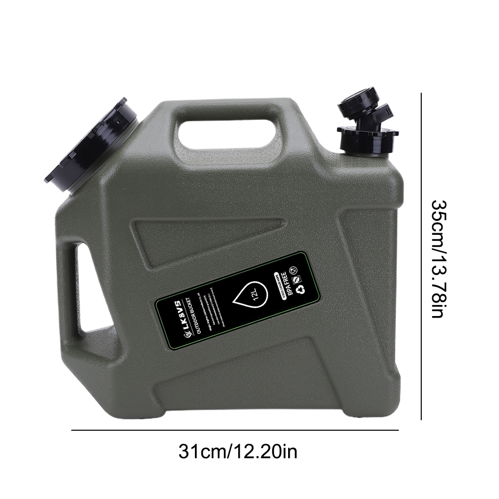 12L Water Storage Jug with Spigot Portable Emergency Water Can Large Capacity Water Storage Tank for Vehicle Car Outdoor Camping