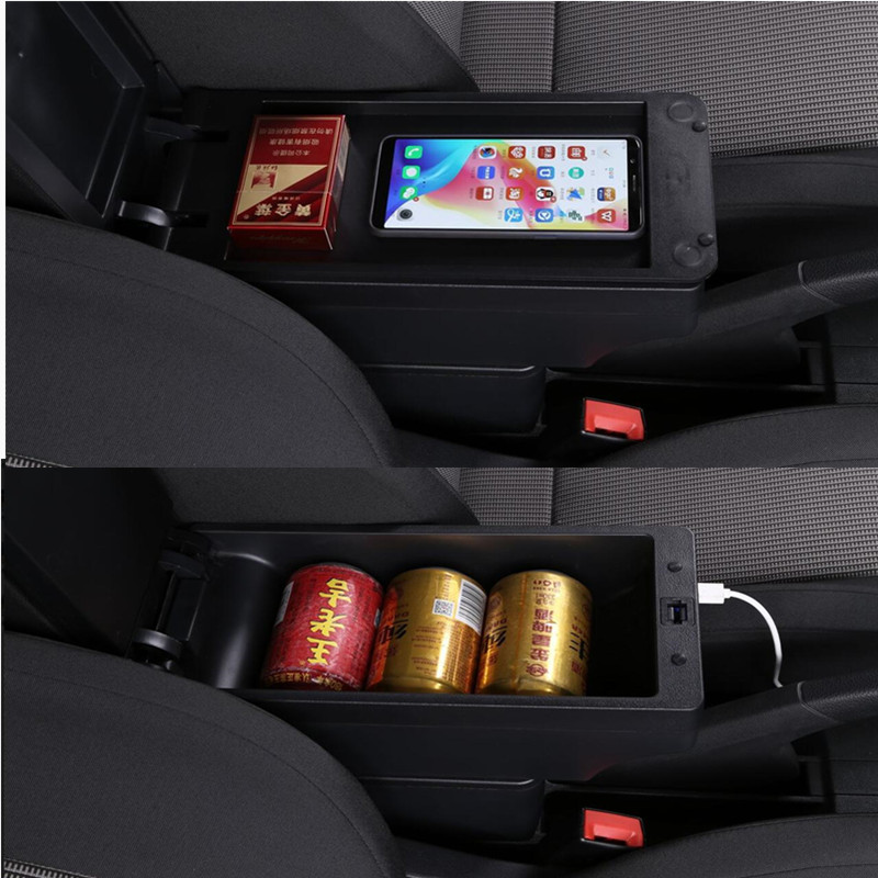 For Citroen C4 cactus Armrest box For Citroen C4 Citroen C3 Car Armrest Central Storage box Retrofit with USB Car accessories