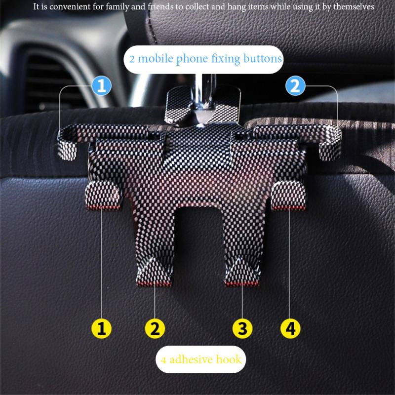 1~10PCS Car Bracket Multifunctional Hook Mobile Phone Holder Rear Seat Back Creative Car Mounts Storage Hook Car Decoration