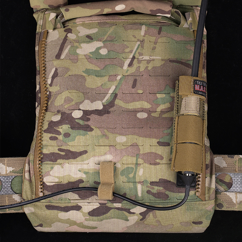 Outdoor Tactical Vest Accessories Radio PTT Cable Storage Magic Tape Cover Molle Mount