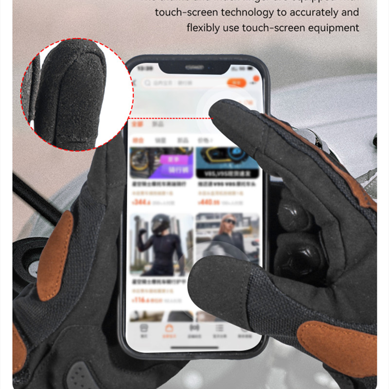 Summer Breathable Motorcycle Gloves Men Women Retro Lightweight Anti-fall Motocross Gloves Moto Biker Glove Touch Function