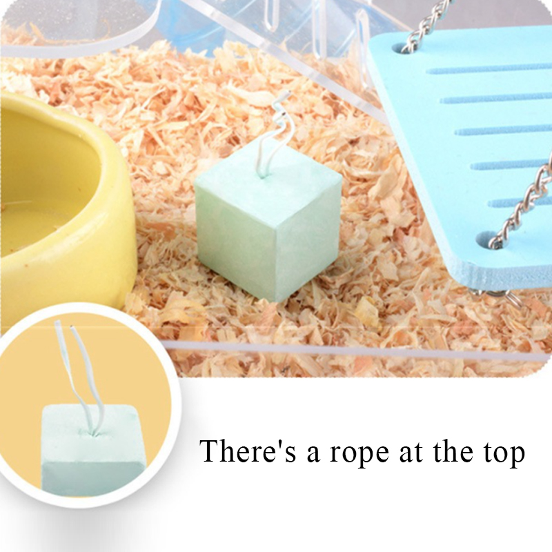 Hamster Teeth Grinding Stone Mineral Calcium Rabbit Rat Squirrel Toys Cube Hang Small Pet Minerals Molar Stone Chew Toys