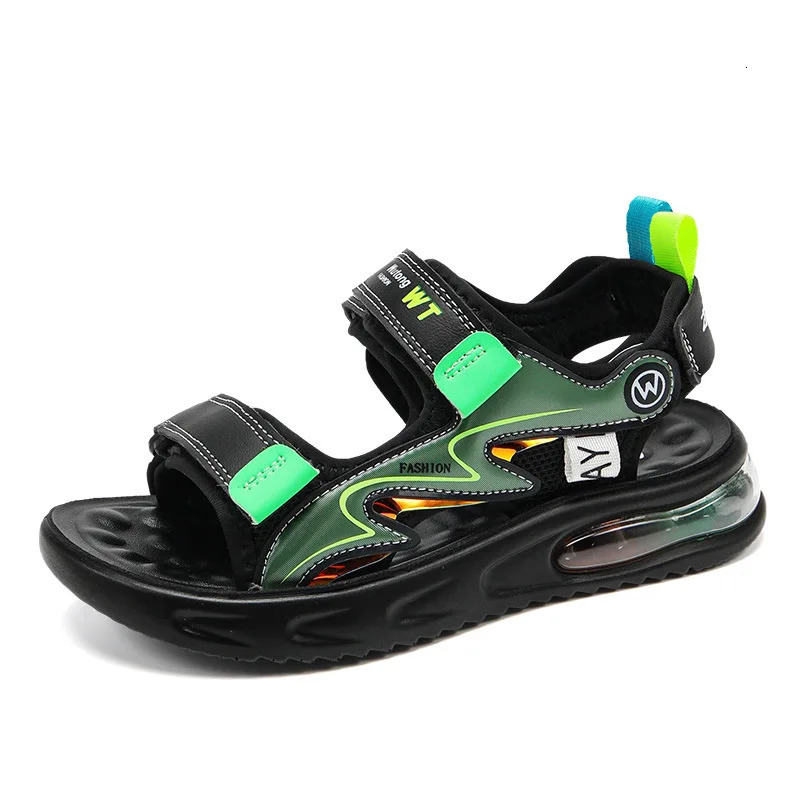 Boys Sandals Air-cushion Bottom SummerChildrens Non-slip Middle-aged and Small Boys Outdoor Sports Beach Student Sandals 240513
