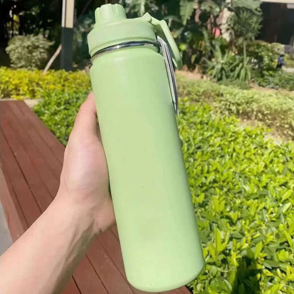 710ml Insulated Water Cup Sports Gym Vacuum Bottles Portable Leakproof Outdoor Cup Stainless Steel Thermos Pure Color
