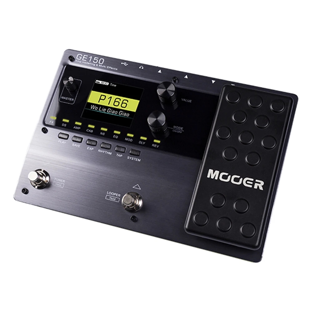 MOOER GE150 Digital Tube AMP Modelling Guitar Multi-Effects Pedal Processor 55 AMP Models 9 Effect Types Loop Recording (80S)