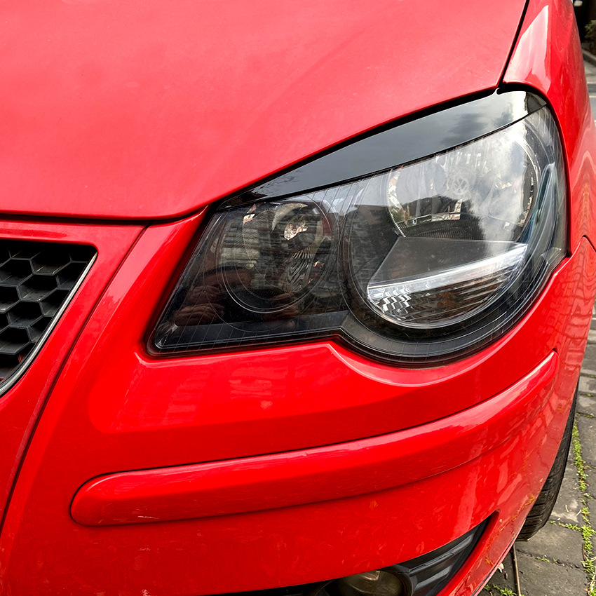 For Volkswagen VW Polo MK4 9N 9N3 2005 2006 2007 2008 2009 Headlight Eyelid Eyebrow Trim Front lamp Lid Cover Brow Sticker