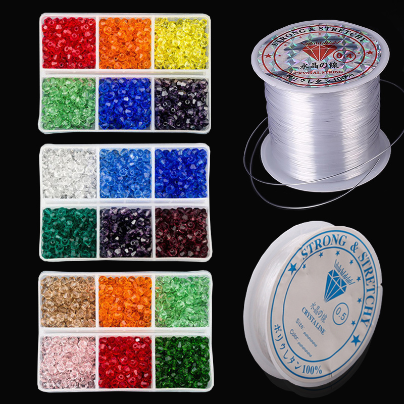 600PCS 4mm Bicone Austria Crystal Beads Multicolor Faceted Glass Beads For Jewellery Making Kit DIY Bracelets Earrings Necklace