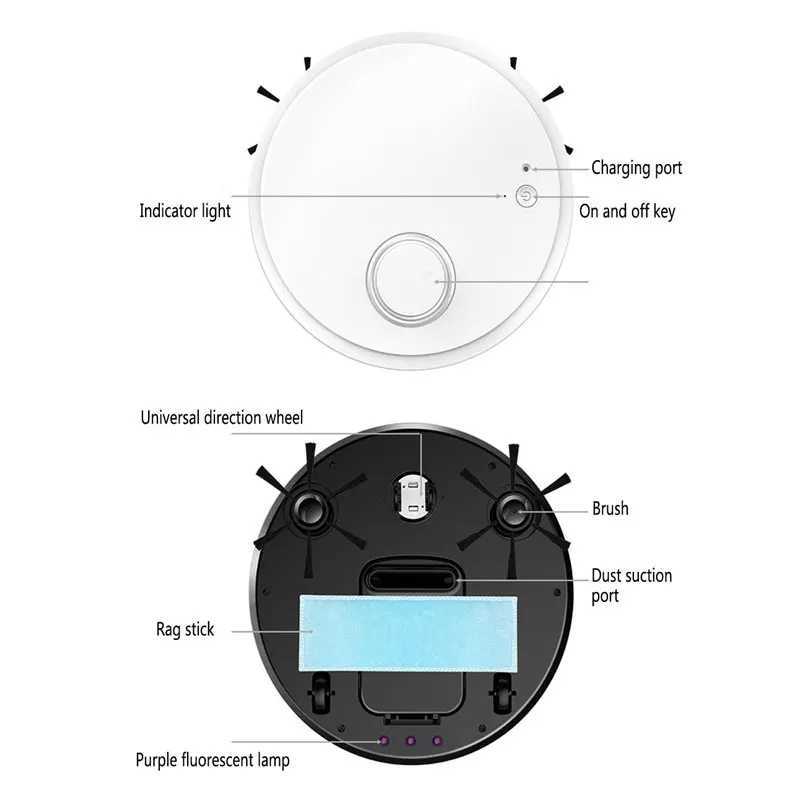 Robotic Vacuums Automatic Robot Vacuum Cleaner 3-in-1 Smart Wireless Sweeping Wet And Dry Ultra-thin Cleaning Machine Mopping Smart Home J240518MDWZWP