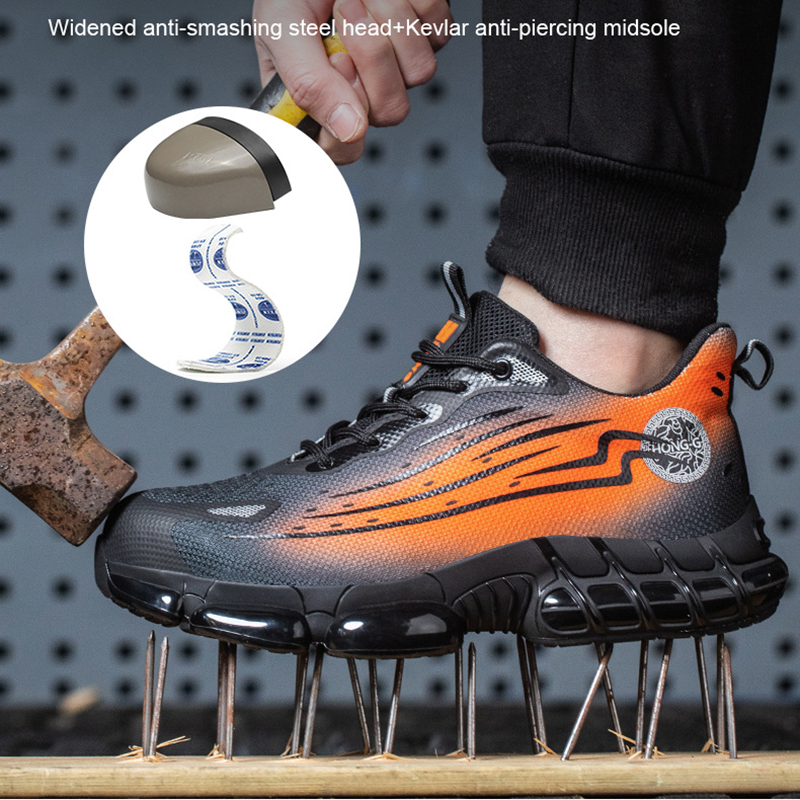 Indestructible Work Boots Men Work Breathable Lightweight Shoes Safety Protective Shoes Anti Smashing Safety Shoes