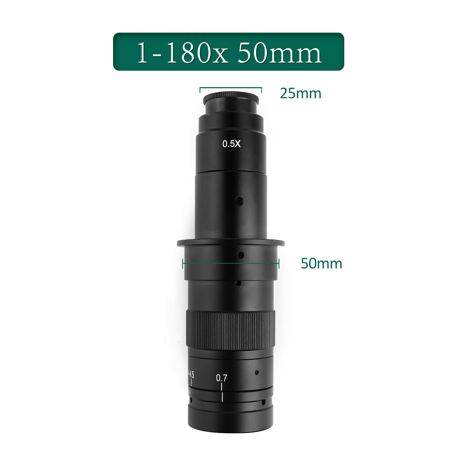 180X Monocular Zoom Glass Lens 0.3X 0.5X 0.75X 2X Barlow Auxiliary Objective Lens Fit For Industrial Video Microscope Camera