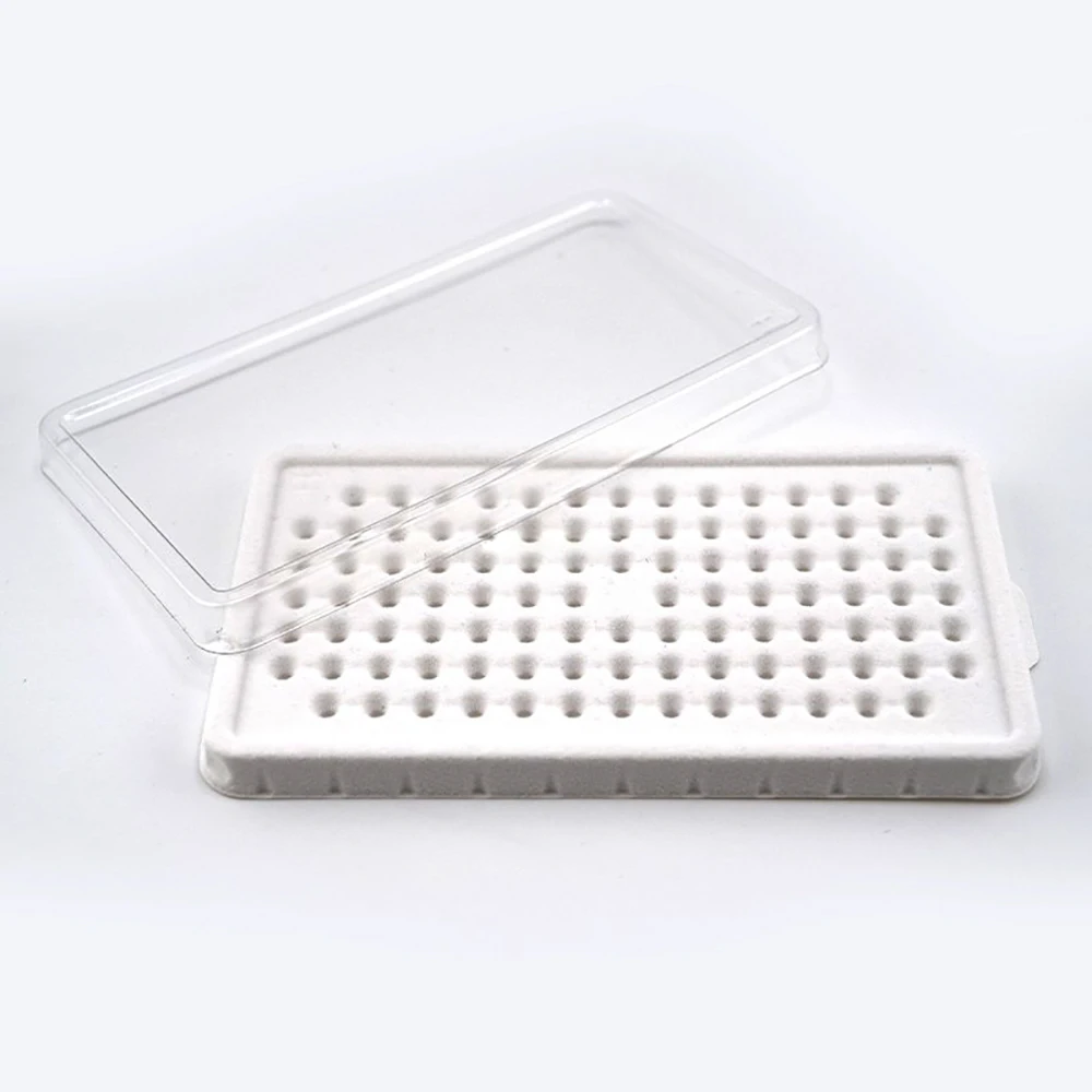 Simple Style 100 Girds Diamond Storage Box Gemstone Jewelry Display Case Show Store Bare Stone Packaging Holder Tray White Black