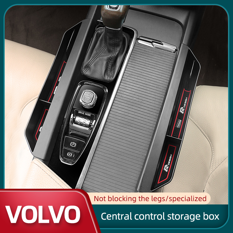 For XC60 LHD 2018 2022 Central Console Gear Shift Panel Side Handing Storage Box Refit Holder Tray Car Stowing Tidying