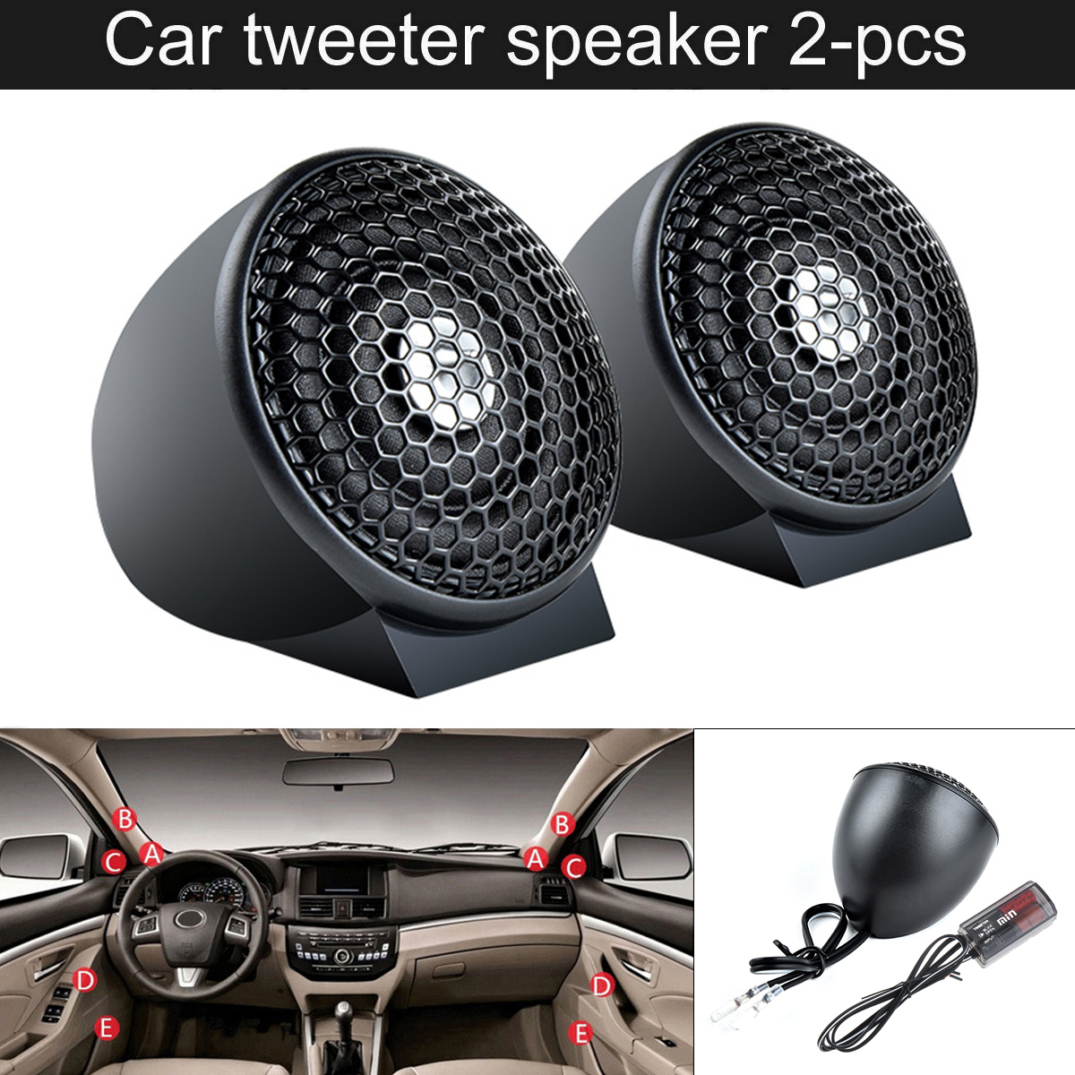 2pcs 150W Car Tweeter Loudspeaker 4Ohm Silk Film Audio Subwoofer Speaker for Car Modification