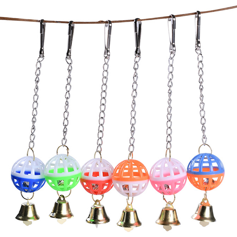Cute Parrot Toys Pet Bird Parakeet Climb Bite Chew With Hanging Swing Bell Ball Supplies Dropshipping