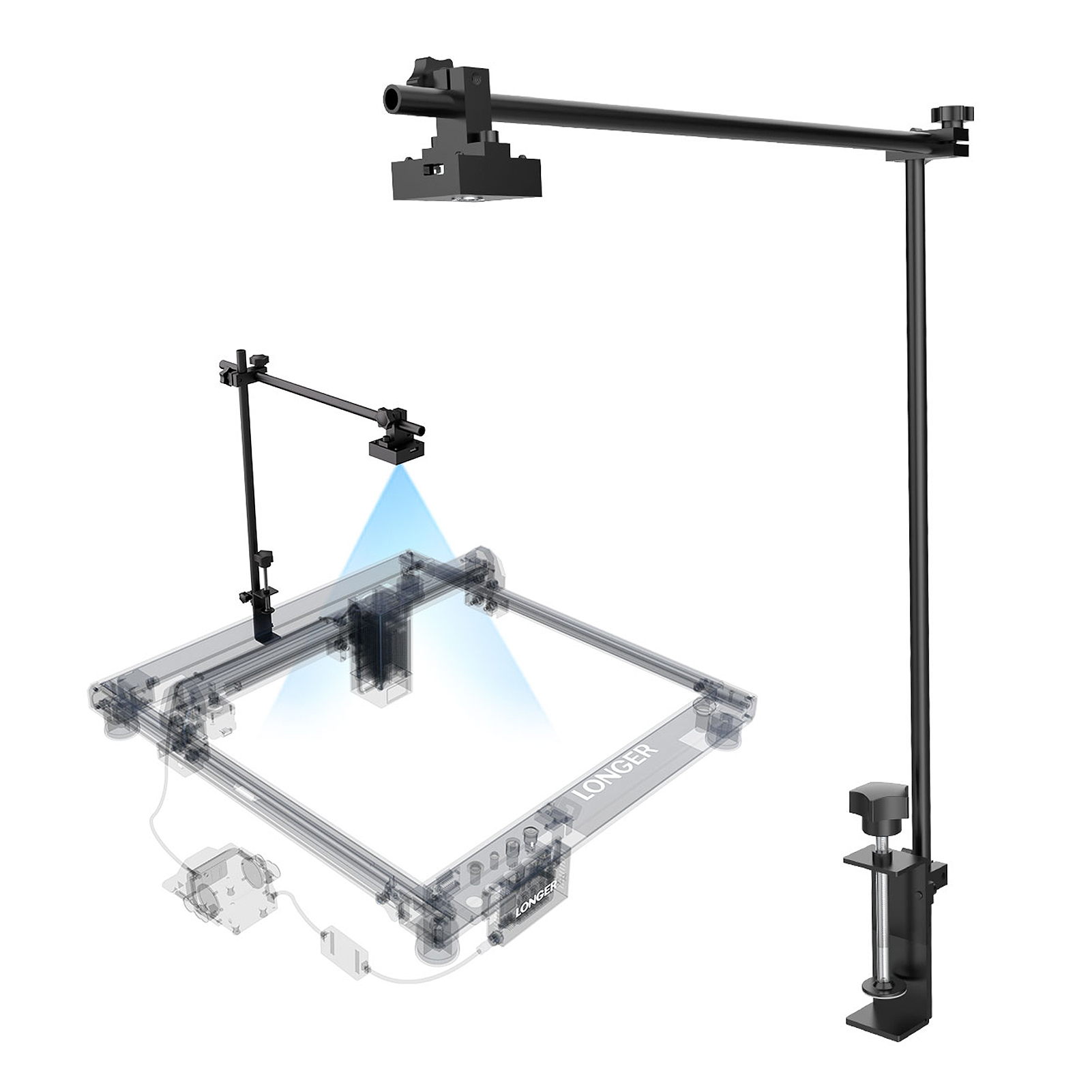 LONGER Lightburn Camera High 8MP Positioning and Recording 700*520mm Photography Range Support Real-time Monitoring