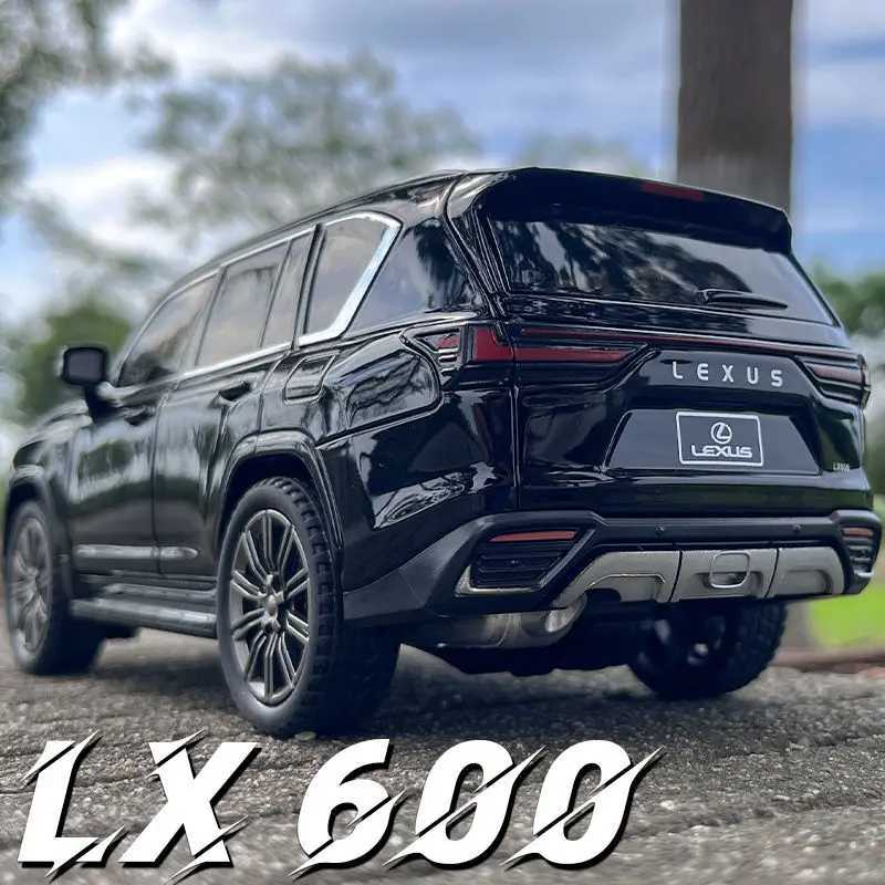 Diecast Model Cars 1 24 LX600 SUV Alloy Car Model Diecasts Metal Toy Off-road Vehicles Car Model High Simulation Sound and Light Childrens Toy Gift