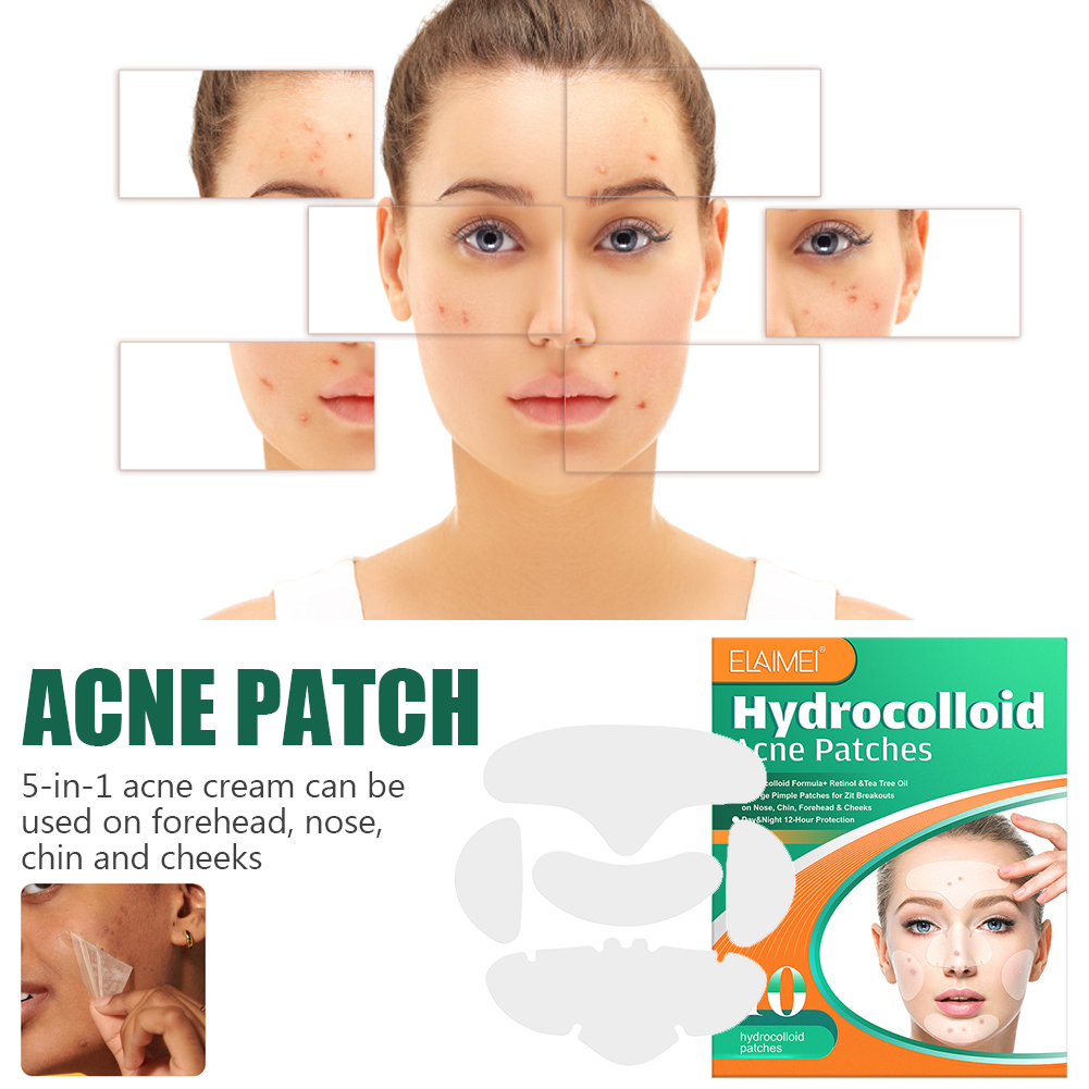 10pcs Hydrocolloid Acne Face Mask Acne Removal Hydrocolloid Surface Area Patches Protect Skin for Nose Chin Forehead for Cheek