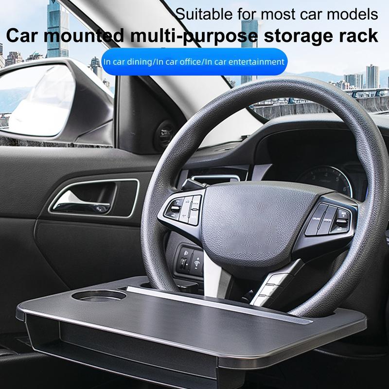 Portable Car Steering Wheel Table Durable Computer Desk Drink Food Coffee Tray With Cup Holder Automobile Accessories Organizer