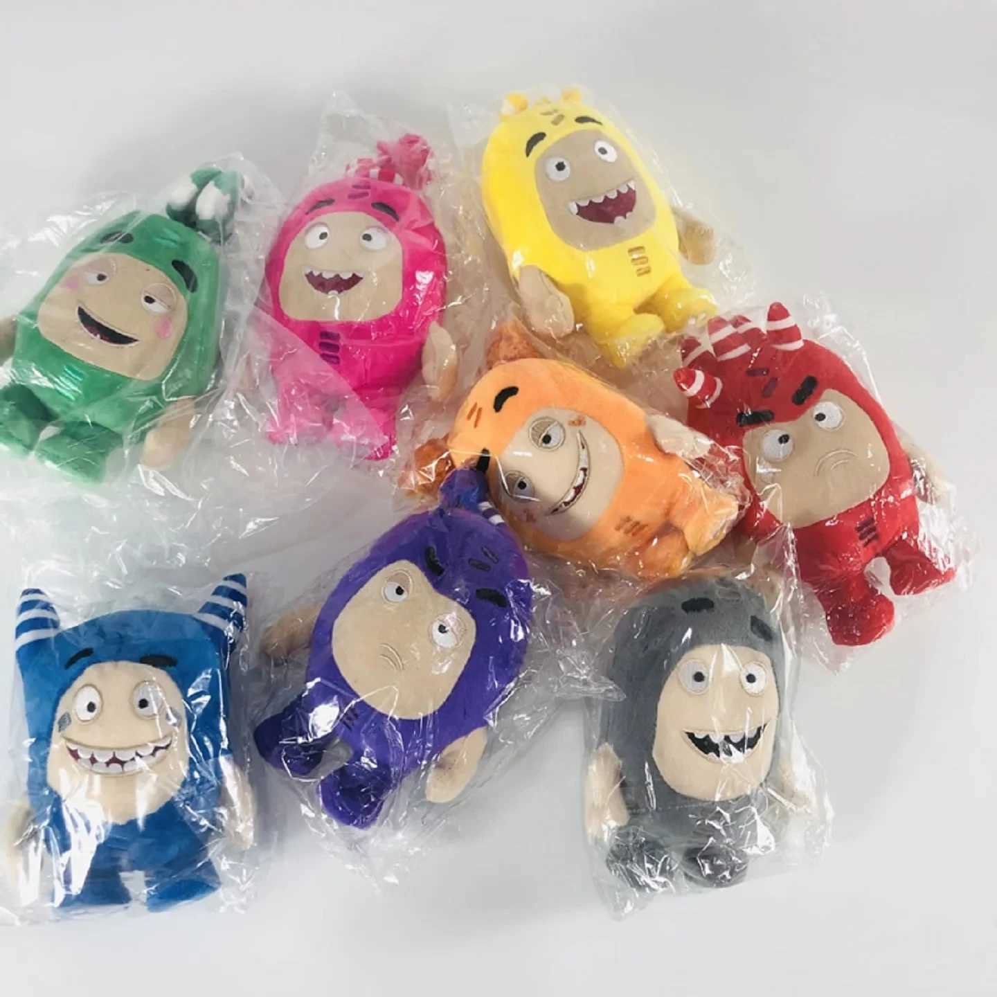 Stuffed Plush Animals 8pcs/Lot Oddbods Cartoon 18CM Fuse Jeff Newt Odd ZEE Bods Stuffed Plush Toy Doll For Kids Gifts PP Cotton Home Decoration Q24052