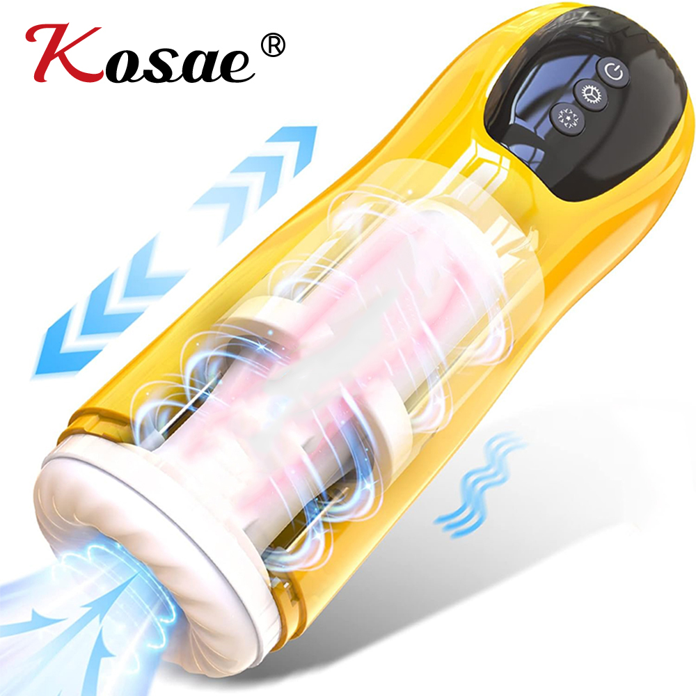 Automatic Male Masturbators Cup Electric Realistic Vaginal Pocket Pussy Penis StrokerBlowjob Adult Sex Toys for Men Pleasure