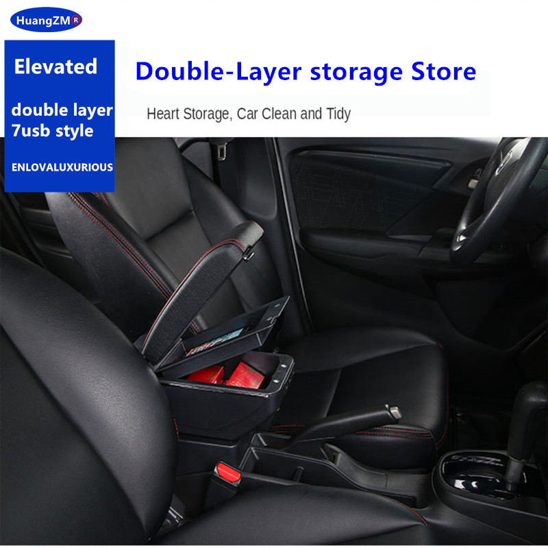 For Ford Fiesta Armrest box For Ford Fiesta MK7 Car Armrest 2009-2017 Storage box Interior details Accessories easy installation