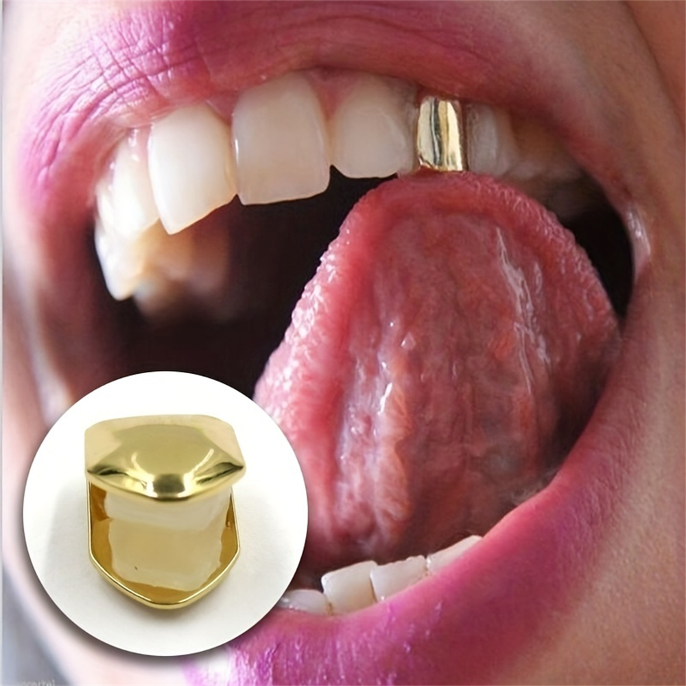 Gold Steel Teeth Cap - Great for Cosplay and Hip Hop fans