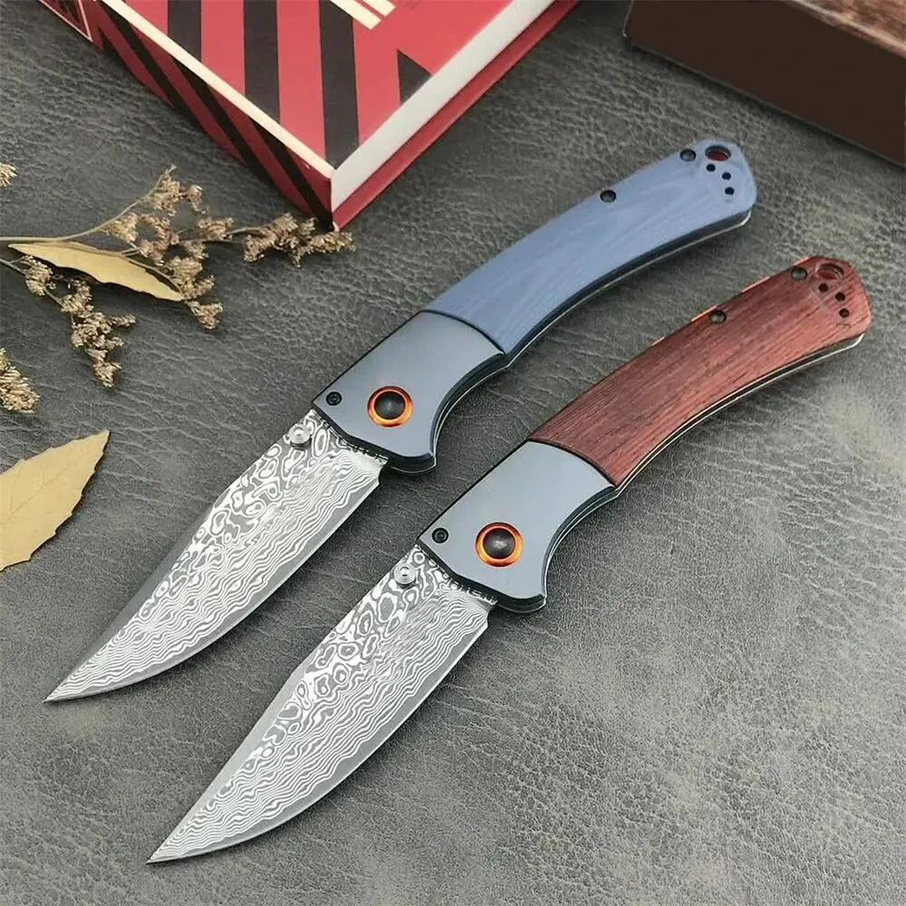 2Models 15080/15080-1 Crooked River Folding Knife 4.00" Damascus Point Blade Dymondwood/G10 Handles Outdoor Camp Hunt Pocket Knives EDC Tools