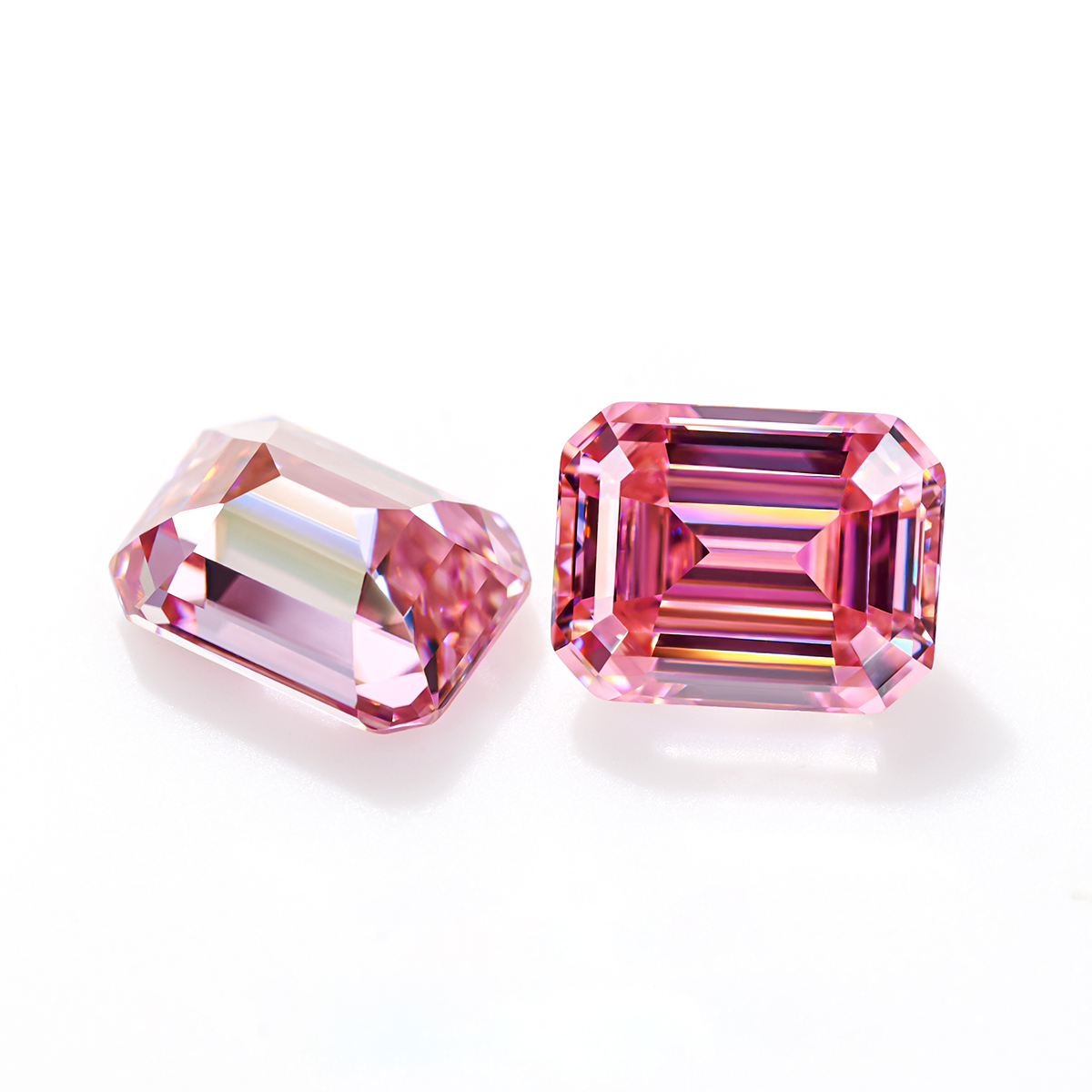 Loose Gemstones Pink Emerald Cut Moissanite With Certificate 0.5ct To 5ct Bead Gems Pass Diamond Test Stone For Jewelry Making