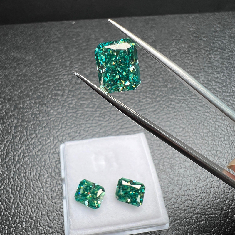 Orignal Color Moissanite Loose Stones 3-6Carat Radiant Moissanite Diamonds Stone Green Ice Flower Cut Moissanite Loose Diamonds