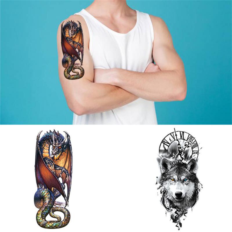 1~8PCS Watercolor Rose Flower Temporary Tattoo For Women Kids Cherry Fake Tattoos Sticker Sexy Lotus Henna Waterproof