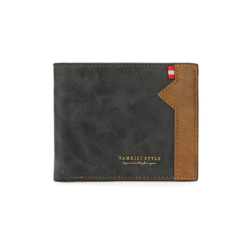 New Men's Wallet Men's Short Multi Card Fashionable Casual Wallet Men's Youth Thin Open Horizontal Soft Leather Wallet