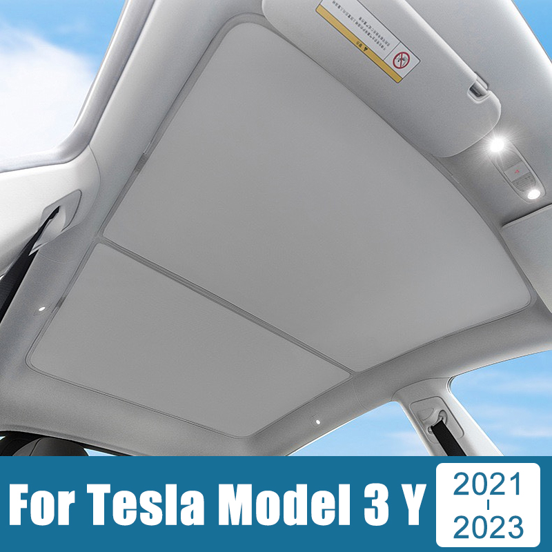 Car Sunroof Accessories For Tesla Model 3 Y 2021 2022 2023 Shade Net Roof Skylight Shades Protector Sunshade Sun Visor Sun Shade