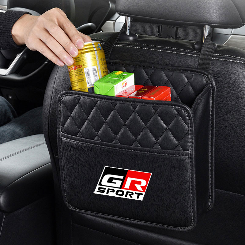 Car Rear Seat Storage Box Folding Organizer Auto Interior For Toyota GR Sport Gazoo Racing Yaris 86 Hilux Supra C-HR Accessories