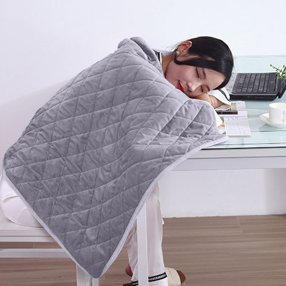 USB Camping Electric Heated Blanket Outdoor Travel Rechargeable Heated Heat Shawl Mat Indoor Throw Warmer Blanket Cushion office nap plush warm heatin