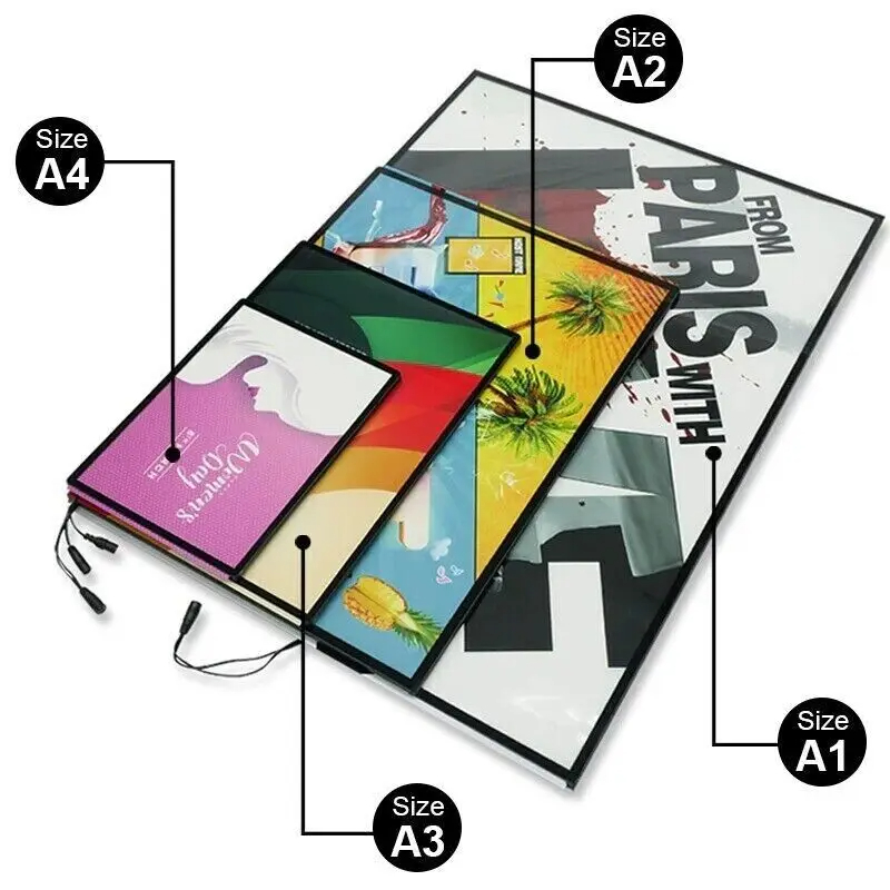 Custom Menu Led Light Box Advertising Poster Ultra-thin Aluminum LED Movie Poster Frame LED Restaurant Shop Menu Board Light Box