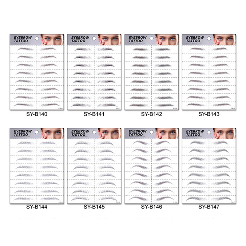 Eyebrow Tattoos Waterproof Stickers Hair Like Long Lasting Water Transfers Sticker Makeup Eye Brow Shaper for Grooming