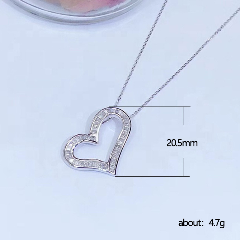 Cubic Zircon Love Heart Pendant Necklace Charm Designer Jewelry Silver Gold Chain Heart Love Water Drop Cross Necklaces Valentine Gift Fashion Jewellr - view 6