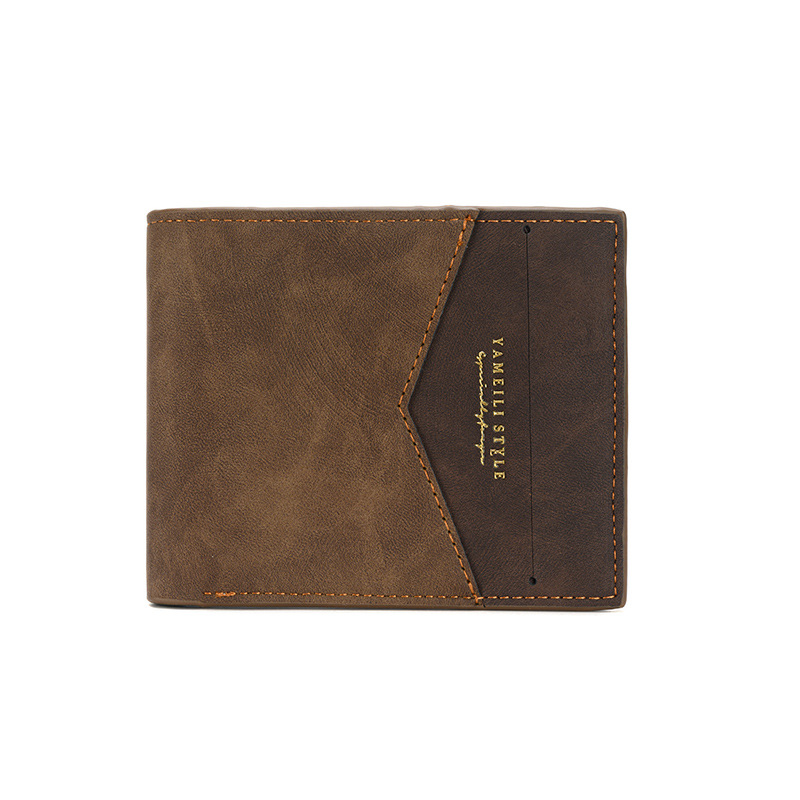 High quality men's designer hot selling new fashionable wallet retro practical casual double fold short horizontal seam classic high-end leather 