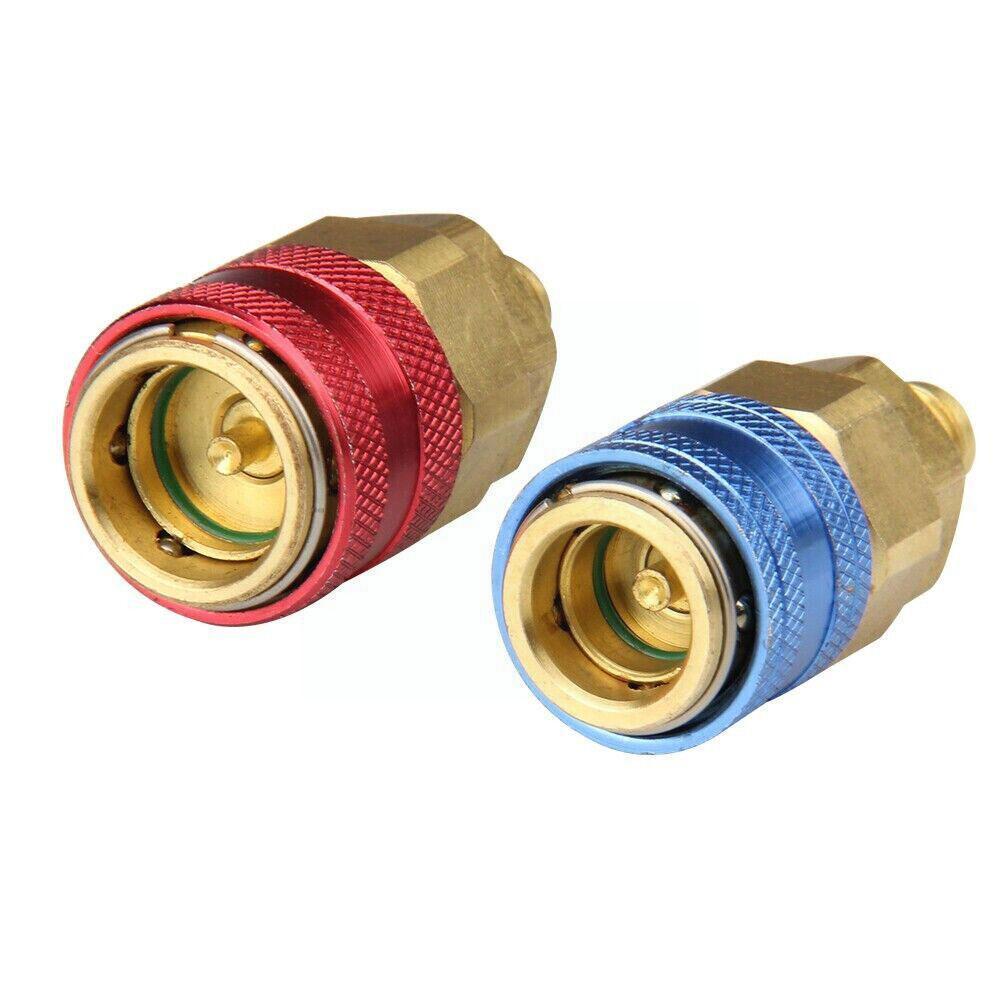 R134A Low High Auto Car Quick Coupler Connector Brass Air Refrigerant Adjustable Adapters AC Car Conditioning Gauge Manifol Z9M9