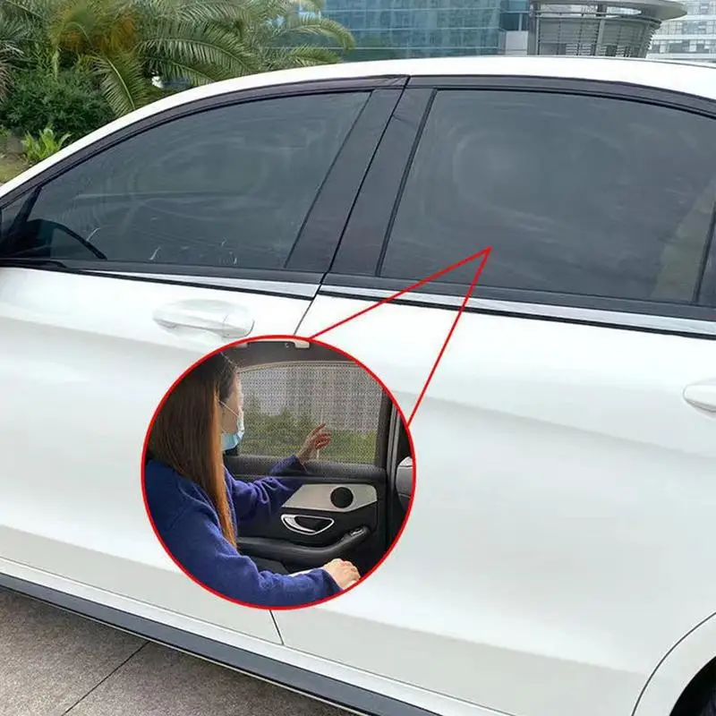 Car Window Sunshade 2PCs Mesh Car Styling Breathable Sun Shade Curtain Auto Rear Side Window Sun Visor Cover Kids UV Protective