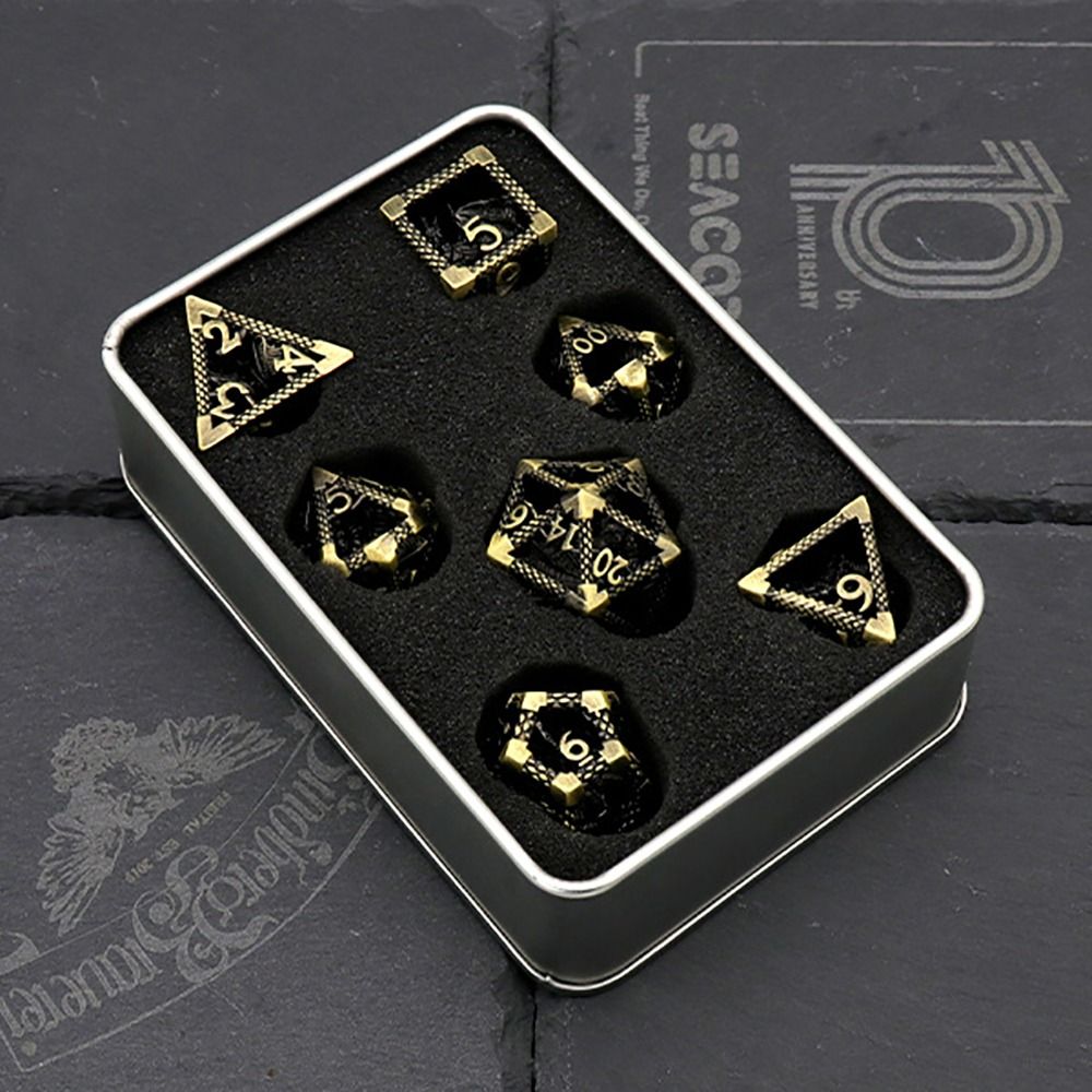 Accessories Gift Playing Game For Dnd for Dungeons And Dragons Role Game Dice D20 D12 D8 D6 Metal Dice Set Hollow Metal