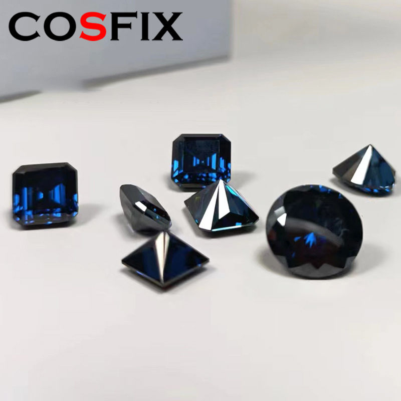 Royal blue Moissanite Loose Stones 100 Faced Cut Moissanite Diamonds Stone Heart Radiant Ascher Moissanite Loose Diamond