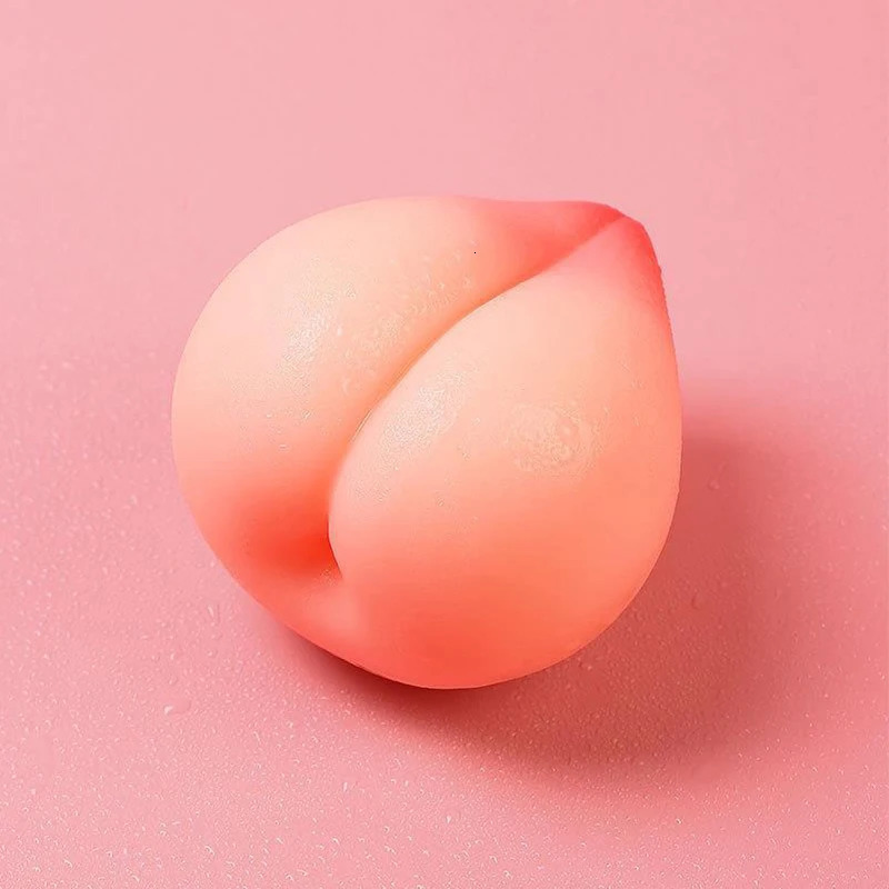 Juicy Peach Soft Decompression Squeeze Release Ball Tool Simulation Silicone Toy Handmade Gift Fidget 240514