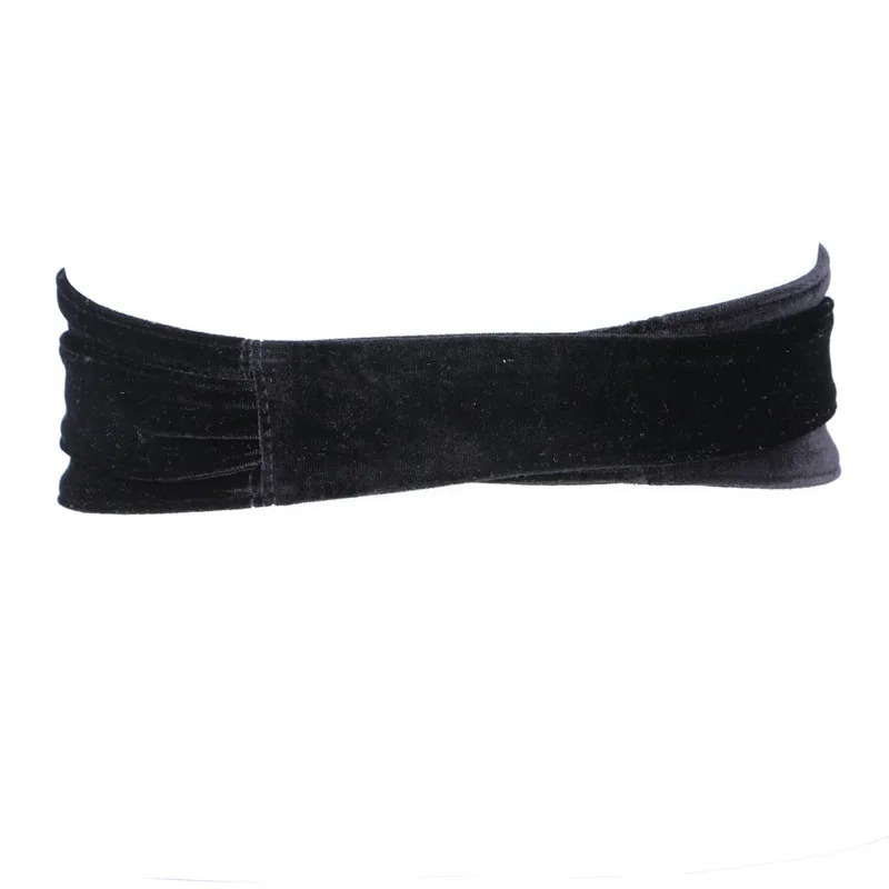 Fashion Womens Velvet Dress Waist Belts Wide Corset Cinch Belts Ladies Bowknot Self Tie Wrap Around Obi Waist Band Cummerbunds 240522