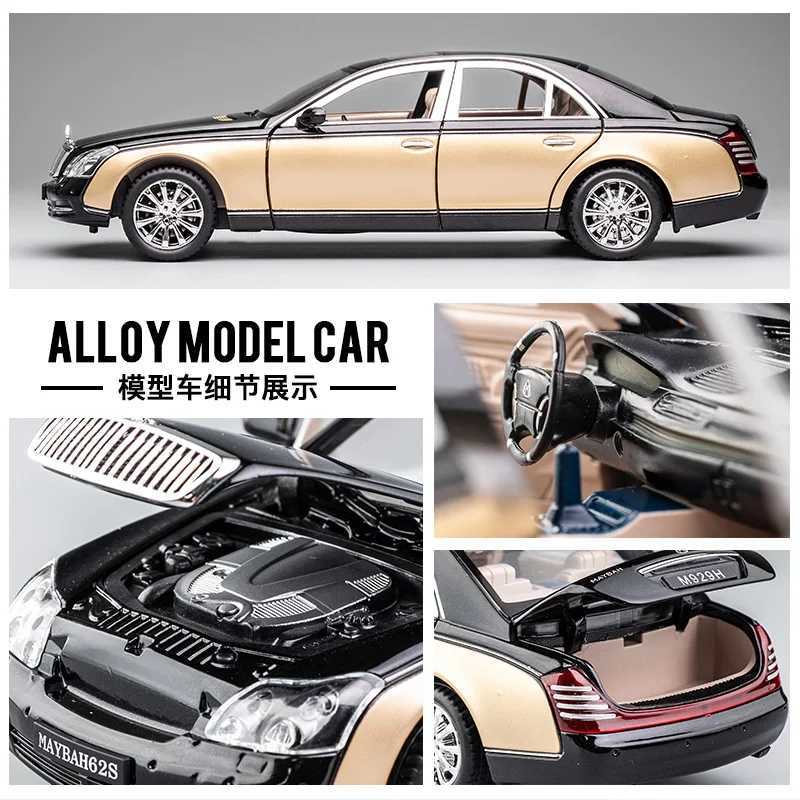 Diecast Model Cars 1 24 Maybach 62s S650 Classic Luxy Car Alloy Car Model Diecasts Metal Toy Vehicles Car Model Simulation Collection Kids Toy Gift
